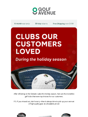 Golf Avenue (Canada) - Top-Selling Clubs of the holidays