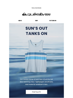 Quiksilver - Sun’s Out ☀️ Tanks On!