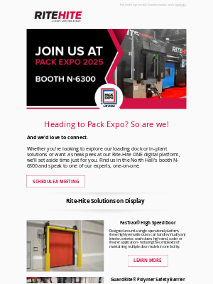Rite-Hite - Connect with our team at Pack Expo!