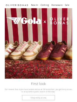 Oliver Bonas - christopher: your OB x Gola early access