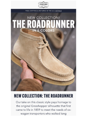 Thursday Boot Company - New Collection: The Roadrunner!