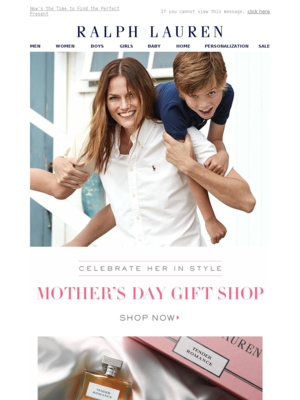 Mother's Day email example from Ralph Lauren