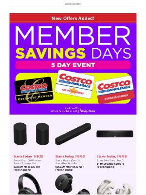 Costco - Day 2 of Member Savings Days!