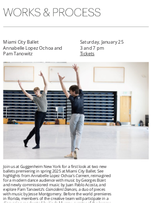 Guggenheim Museum - Miami City Ballet: Annabelle Lopez Ochoa and Pam Tanowitz