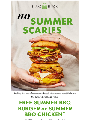 Shake Shack - FREE Summer BBQ to cure the summer scaries