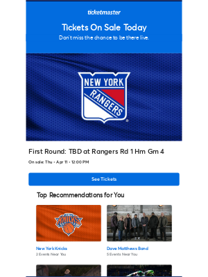 Ticketmaster - New York Rangers Tickets On Sale Today