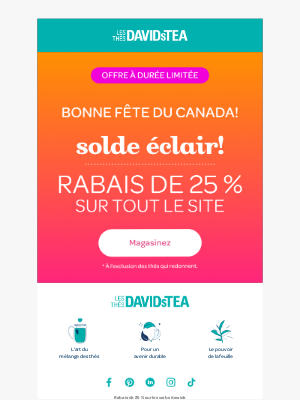 DAVIDsTEA - Ne laissez pas passer cette offre…