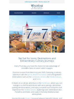 Windstar Cruises - 7-for-7: Set Sail for Unforgettable Destinations the Windstar Way