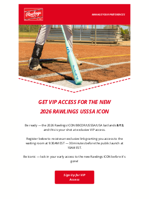 Rawlings Sporting Goods - Get VIP Access to the NEW Rawlings ICON — Dropping 8/13