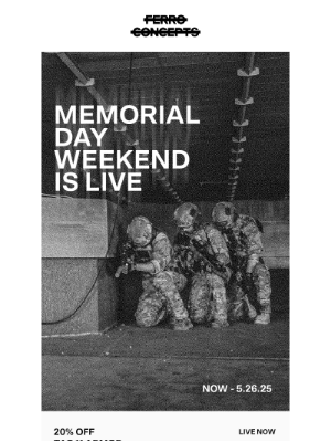 Ferro Concepts - STANDARD ISSUE - MEMORIAL DAY WEEKEND IS LIVE