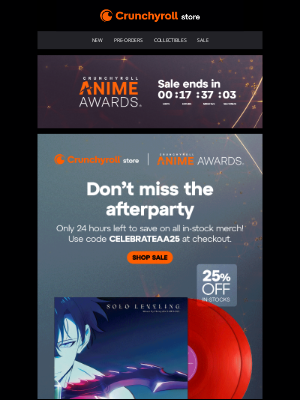 Crunchyroll - 🌟 Anime Awards Flash Sale: 24 Hours Left!