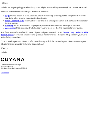 Cuyana - Dean, handpicked fall pieces just for you!