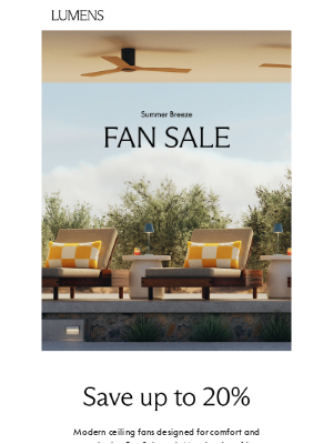 YLighting - Fan Sale ends Monday - Save up 20%.