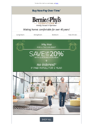 Bernie & Phyl's Furniture - ⏰ Why Wait for a Tax Holiday? ⏰ Save up to 20%*