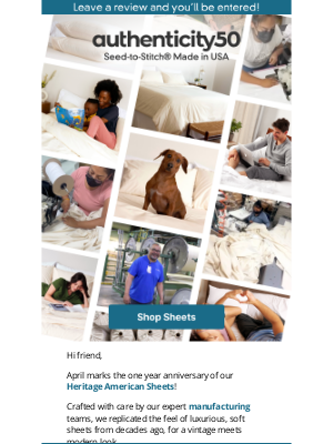 Authenticity 50 - Happy anniversary, Heritage American Sheets 🥳