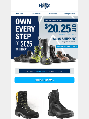 Haix North America - $20.25 Off Boots + $4.95 Shipping