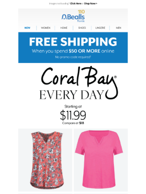 Bealls Florida - Your Coral Bay faves + Free Shipping on orders $50+
