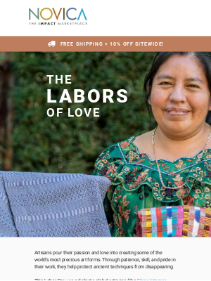 Labor Day email campaign by Novica