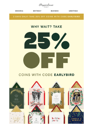 Paperless Post - 2 days only: Save 25% sitewide