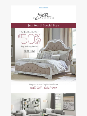 Star Furniture - Don't Miss Out on July Special Buys!