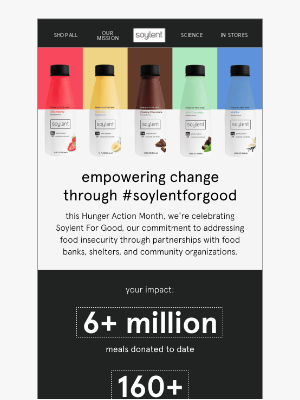 Soylent - over 6 million meals donated, thanks to you