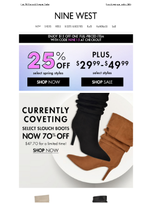 Nine West - Currently Coveting: 70% OFF Slouch Boots