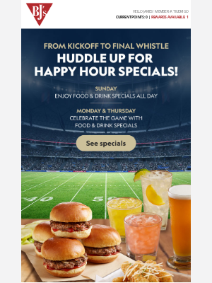 Kick Off Happy Hour at BJ’s