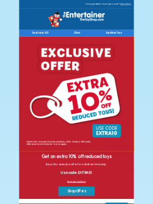 The Entertainer (United Kingdom) - Want an Extra 10% off? 🎉