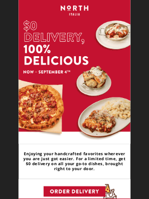 Nicholas, $0 delivery for all your favorites!