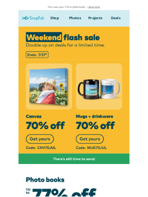Snapfish - ⚠️ Flash sale alert—our summer sale just got hotter!