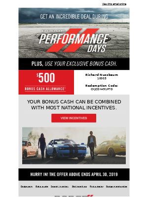 Dodge - Time is running out to use your offer.