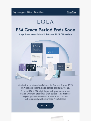 LOLA - ⚠️ Important FSA alert - 10 days away!