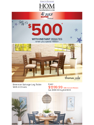 HOM Furniture - Super Weekend Of Savings Ends Today!