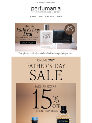 perfumania - Shop Early & Save for Dad!