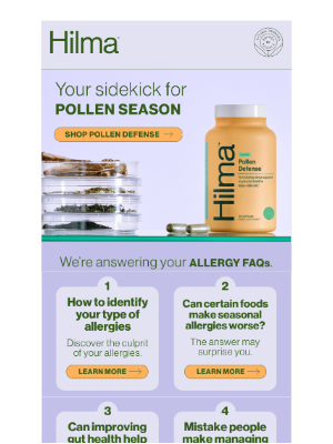 Hilma - do you have allergies??