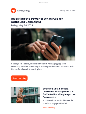 Genesys - Genesys blog updates for Friday May 30, 2025