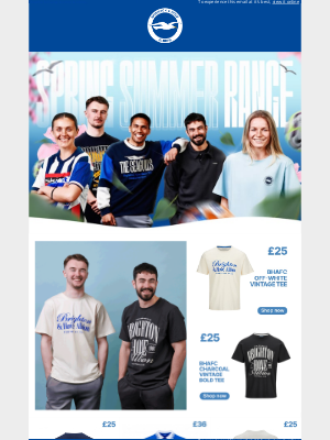 Brighton & Hove Albion FC (United Kingdom) - Upgrade your T-shirt game with our Spring/Summer Range! 💪
