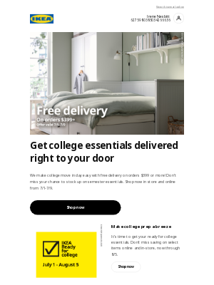 IKEA - Free delivery on orders over $399 starts NOW! 😍