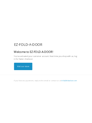 EZ-FOLD-A-DOOR - Customer account confirmation