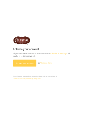 Celestial Seasonings - Celestial Seasonings Customer Account Activation