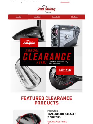 2nd Swing Golf - Choose Your Clearance Event Savings ⛳ Up to 80% OFF + FREE Shipping