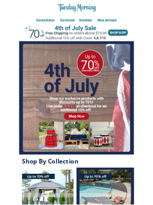 Pier 1 Imports - 🎇 Star-Spangled Savings! Up to 70% OFF + Extra 10% OFF with Code 4JLY10! 🎇