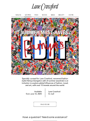 Lane Crawford (Hong Kong) - Summer Must Have: Ramya's Edit