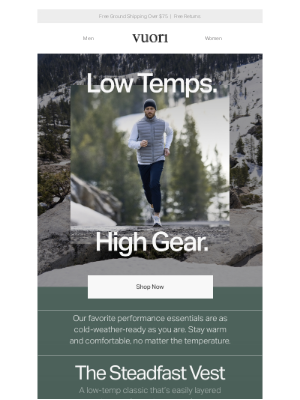 Vuori - High Gear Styles For Low Temp Days