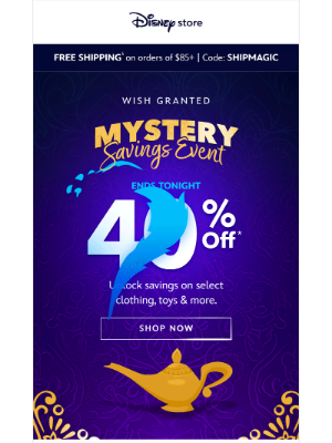 Go.com - Ends tonight! Mystery Savings of up to 40% Off