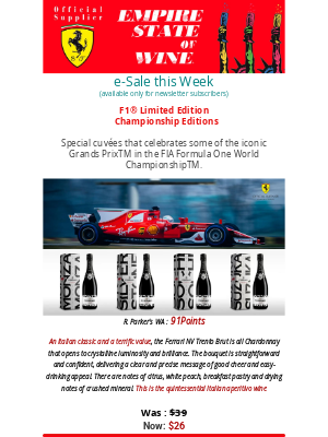 Sherry-Lehmann Inc - Price drop 🔻 FERRARI - F1® - Limited Edition -