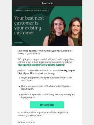 Teachable - [Live webinar] Stop chasing cold leads. Start selling smarter.