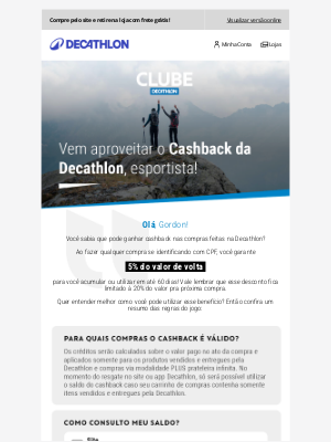 Decathlon (Brazil) - Você sabia que tem direito ao Cashback da Decathlon? 😱😍
