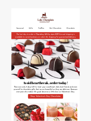 Lake Champlain Chocolates - Valentine's Day is right around the corner!