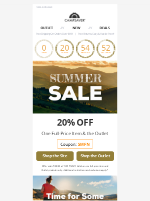 CampSaver - Last Chance! 20% Off